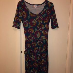LuLaRoe Rose print Ana dress